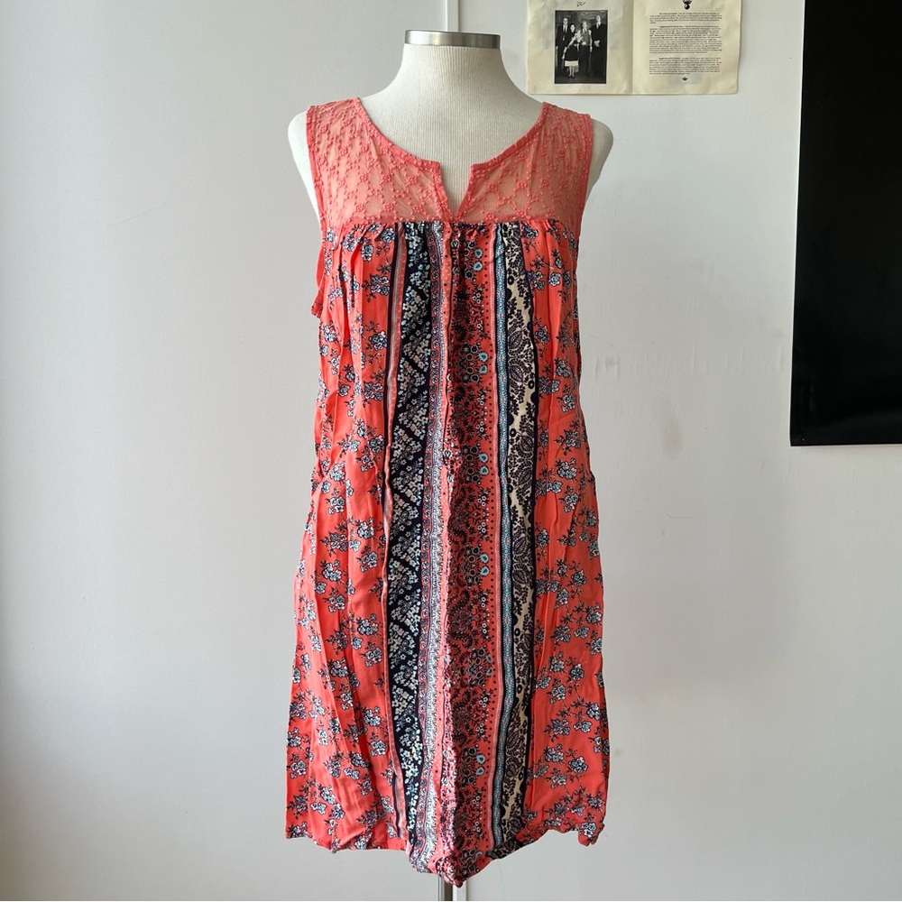 Bohemian floral tank with embroidery